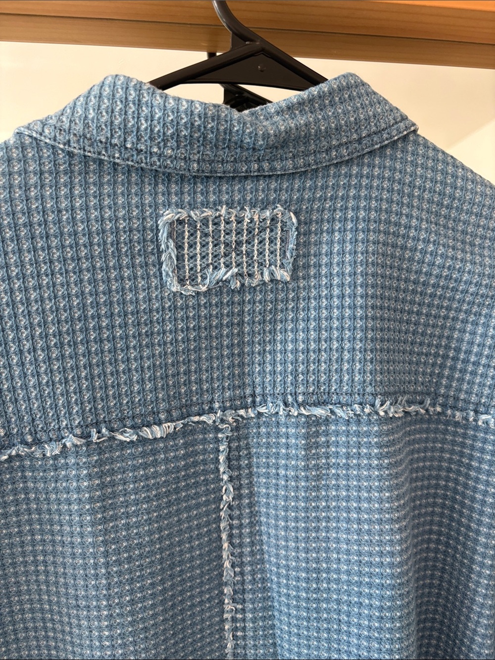 We the free beach bonfire shirt Light Blue Waffle-Textured Long-Sleeve Shirt - Picture 8 of 11
